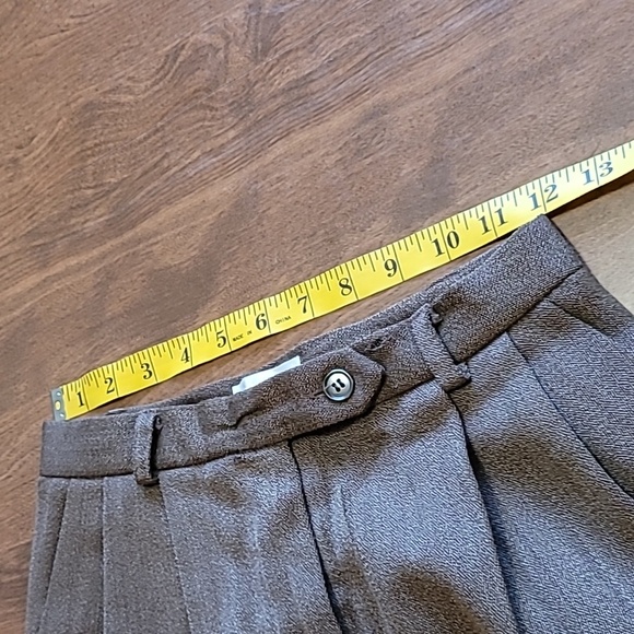 Vintage 90s Talbots petites Brown wool tweed High waisted pants Made in … - Picture 6 of 17